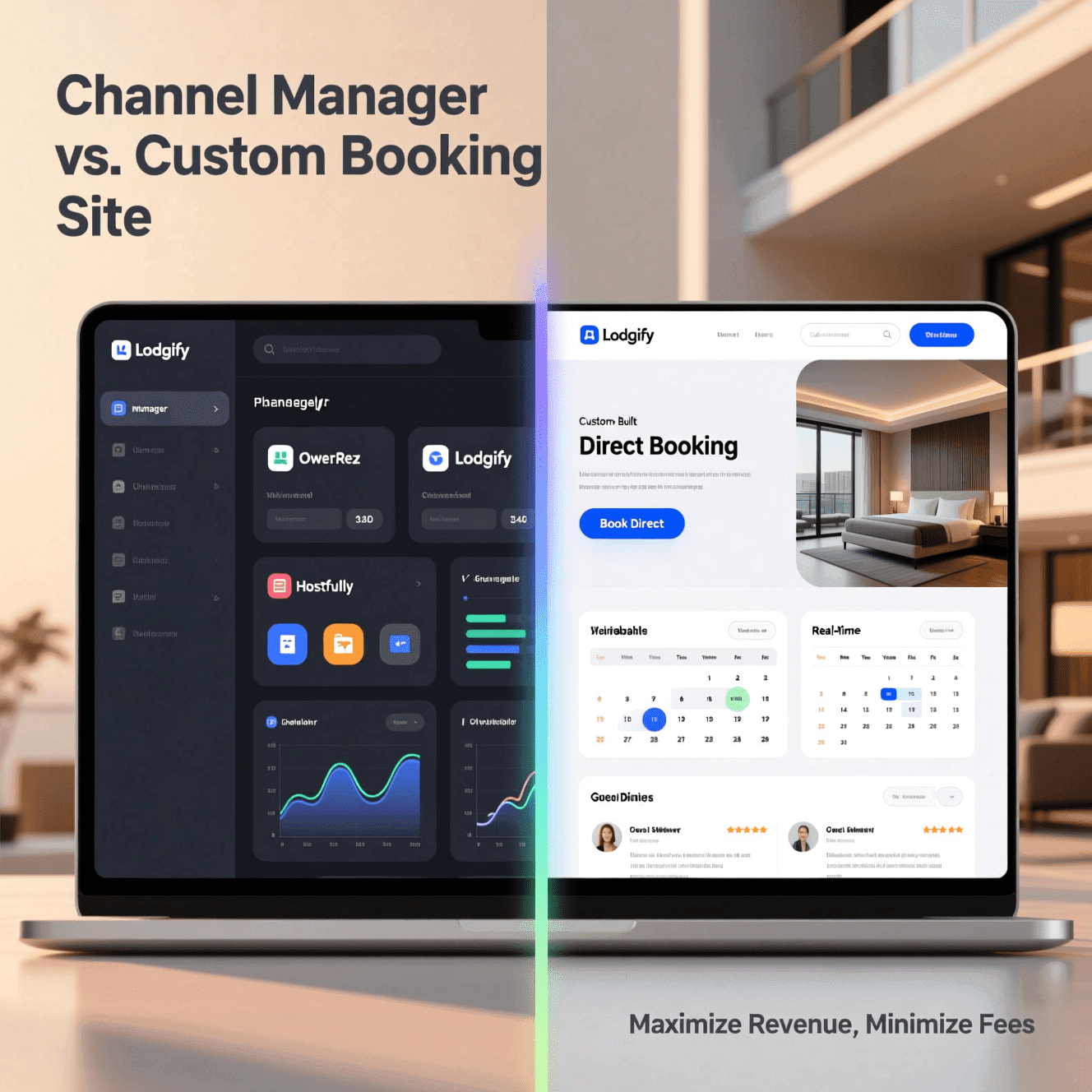 Channel manager (Lodgify, OwnerRez, Hostfully, etc.) vs. Custom Direct Booking Site